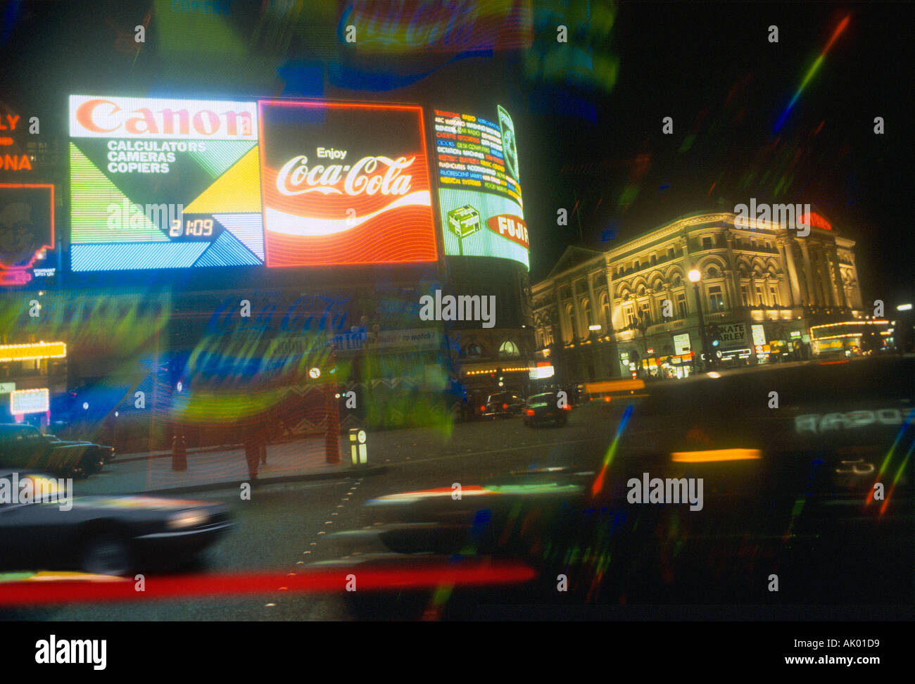 Piccadilly Circus at night with neon signs Stock Photo Alamy