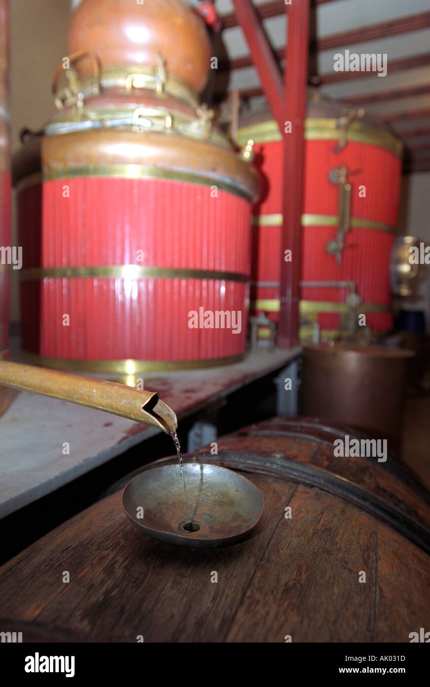 Absinthe distillery at the Distillery Guy de Pontarlier in the French Comte region of France
