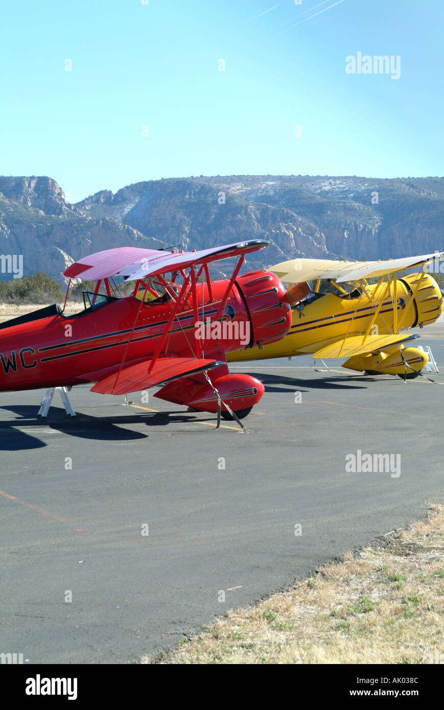 Two Waco Biplanes at Sedona Airport Arizona United States America USA ...