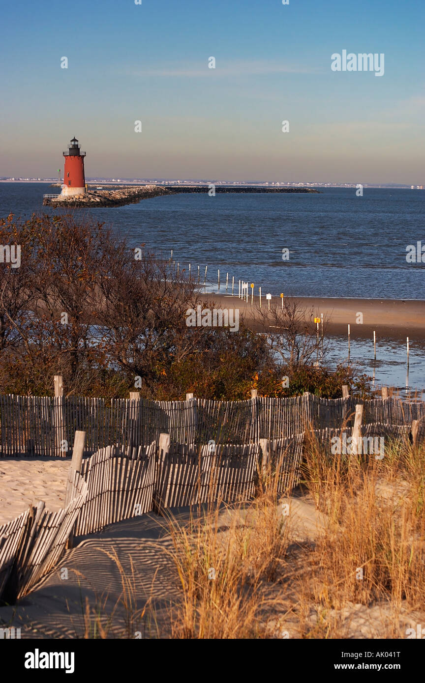 The Breakwater Lighthouse in Delaware Bay Lewes Delaware Stock Photo