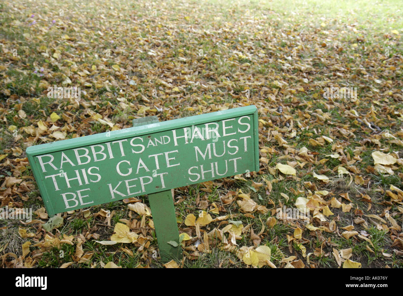 UK England Northumberland,Longhoughton,Howick Hall Gardens 1782,sign,rabbits hares,UK071003083 Stock Photo