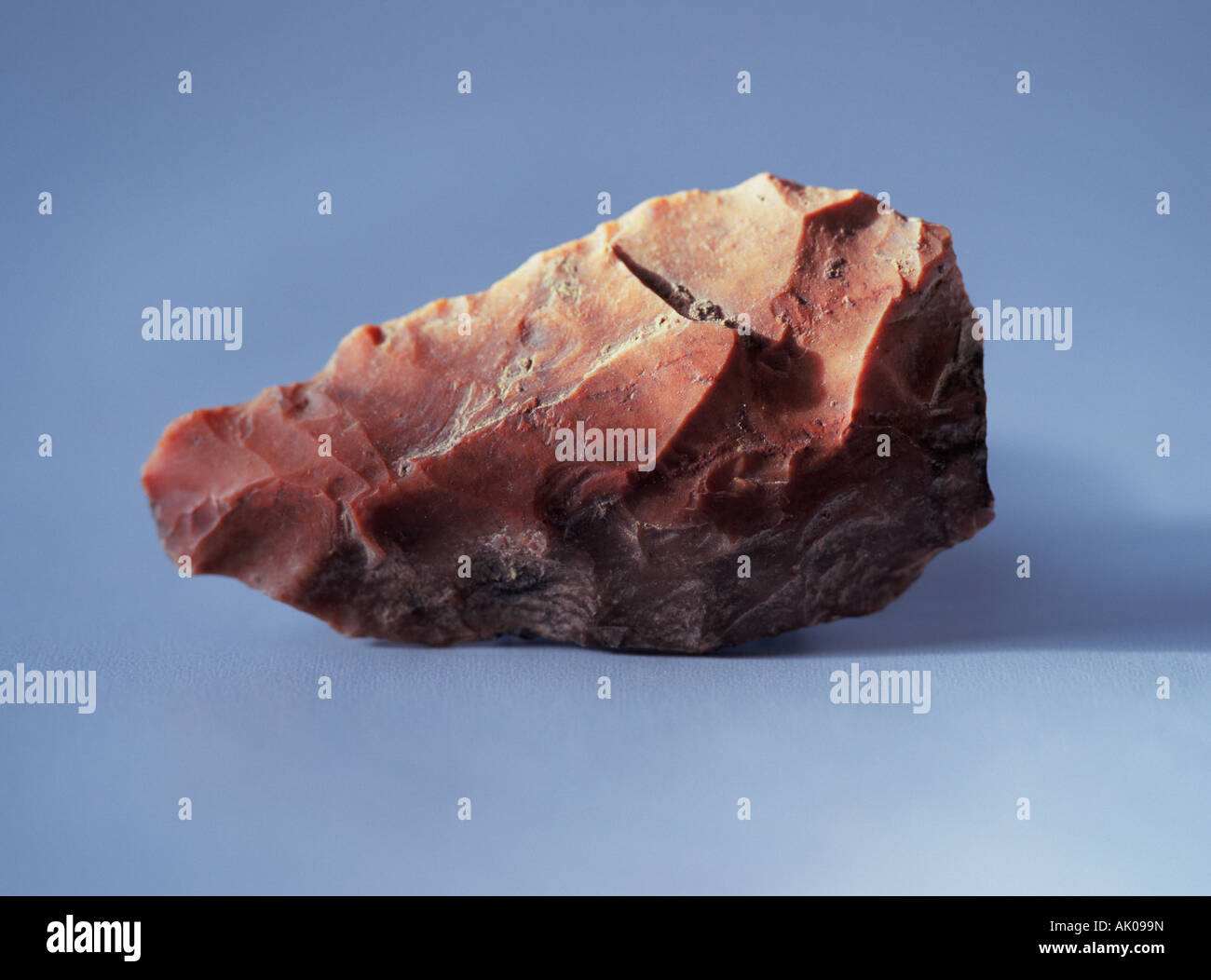 Detail of a chert or flint projectile point arrowhead or tool made by neolithic humans 8000 10000 years ago Stock Photo