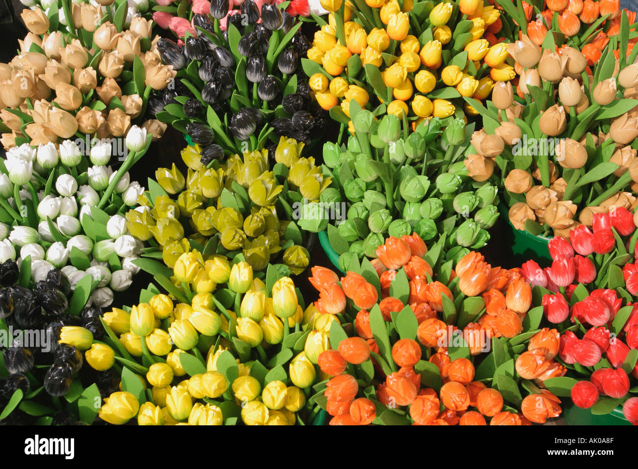Amsterdam Holland Wooden tulip souvenirs Stock Photo Alamy