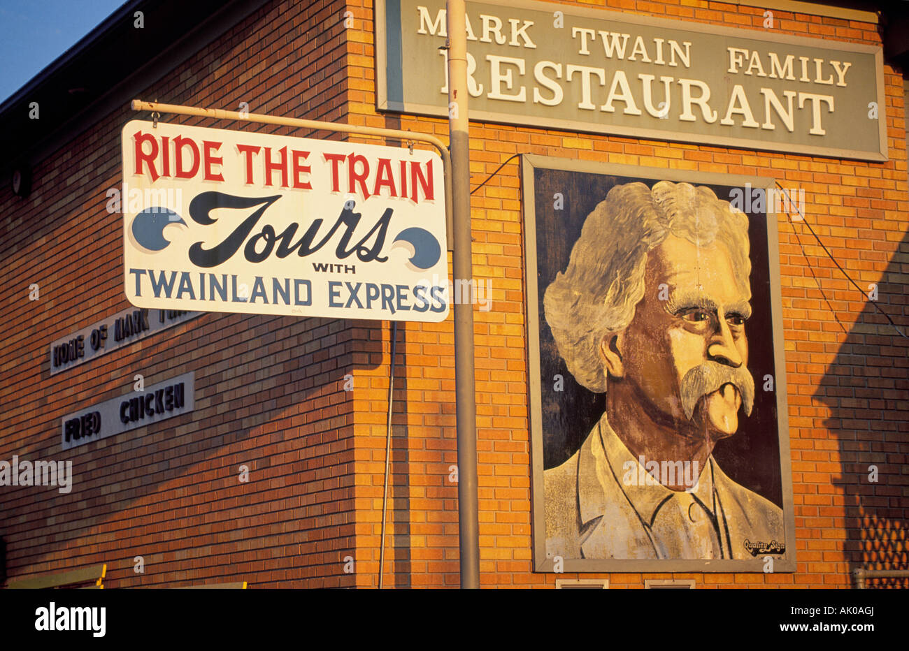 The Mark Twain FAmily Restaurant in the small town of Hannibal home of Mark Twain or Samuel Clemens Stock Photo