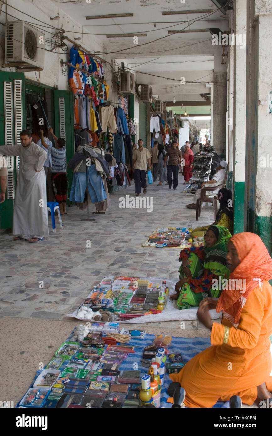Tripoli, Libya. Street Scene, Shopping Arcade, Rashid Street Stock