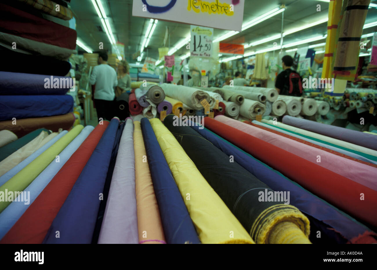 Fabrics in Paris Stock Photo Alamy