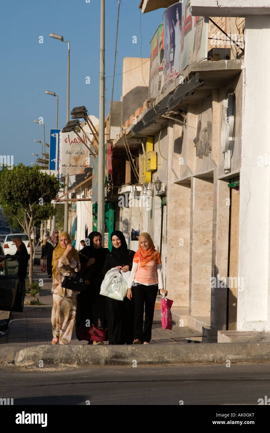 Tripoli, Libya. Street Scene, Women Shopping, Gargaresh District Stock Photo