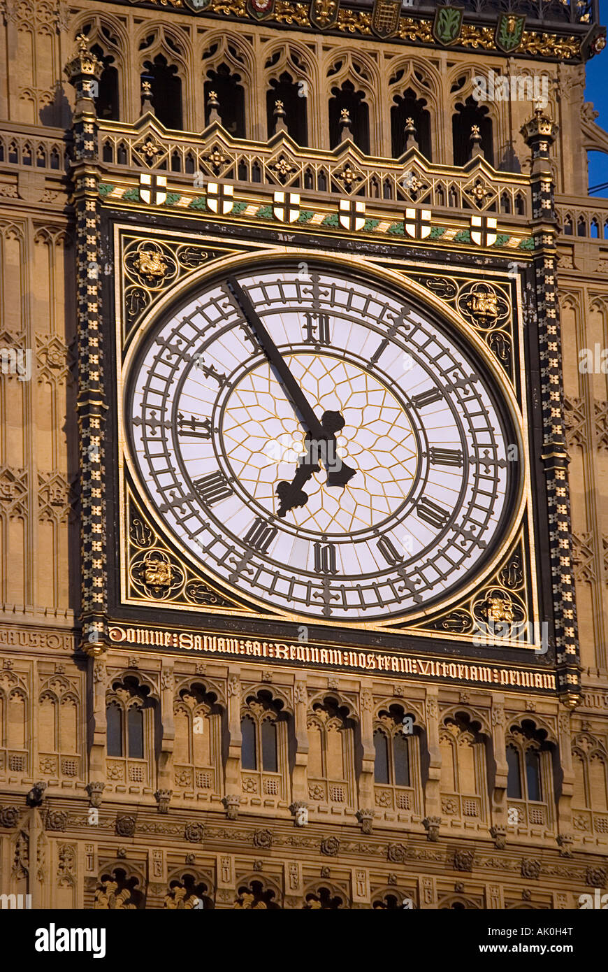 close up of the big ben with blue sky Stock Photo