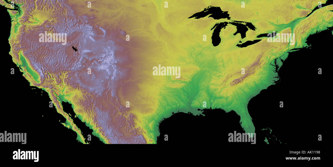 Elevation Map United States Hi Res Stock Photography And Images Alamy Didital Elevation Map Of United States Of America Earth From Space AK1198