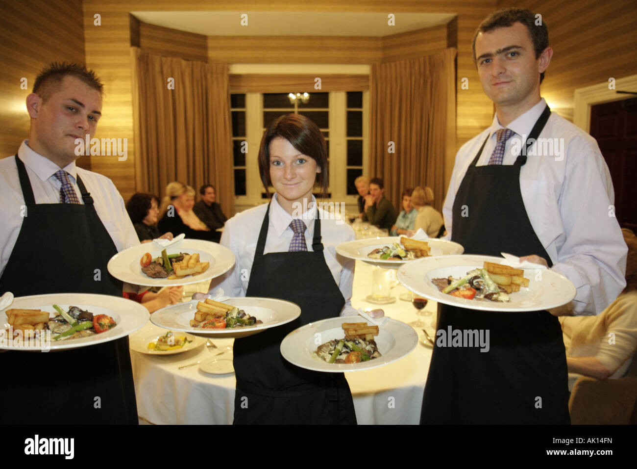 England United Kingdom UK,Great Britain British English,County Durham,Sea waterham,Sea waterham Hall Hotel and Serenity Spa,Byron Room,restaurant rest Stock Photo