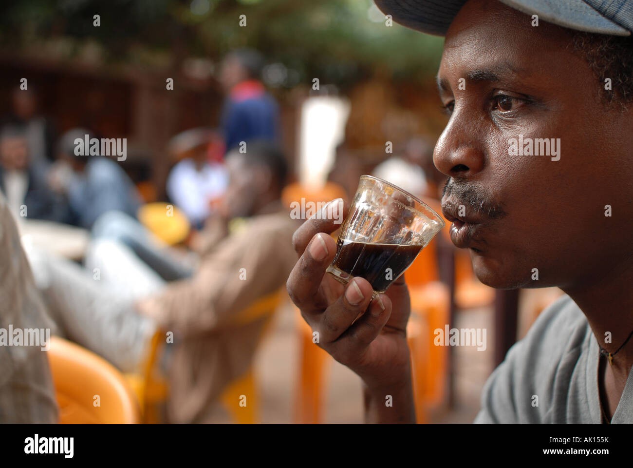 Coffee is an important aspect of Ethiopians lives, here an Ethiopian man drinks his at a cafe in