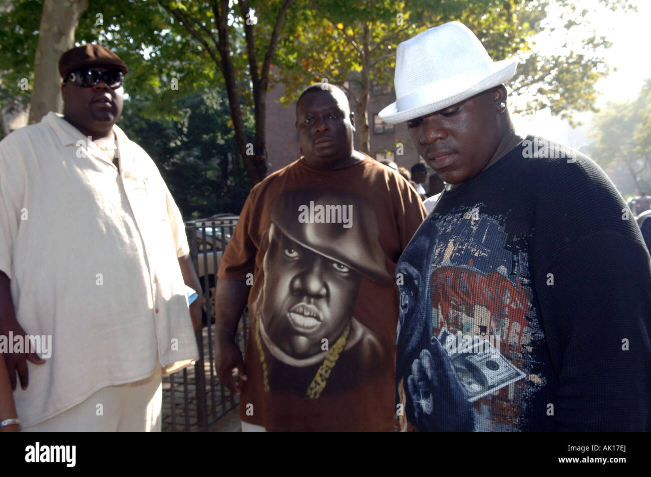 Professional and amateur actors line up for an open casting call for the roll of Biggie Smalls Stock Photo