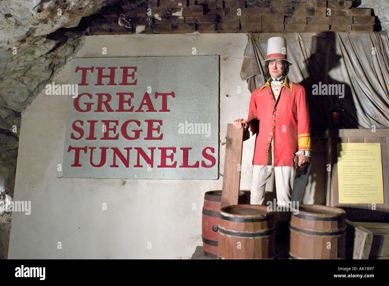 Entrance to The Great Siege Tunnels, Natural History Heritage Park, Upper Rock, Gibraltar, Stock Photo