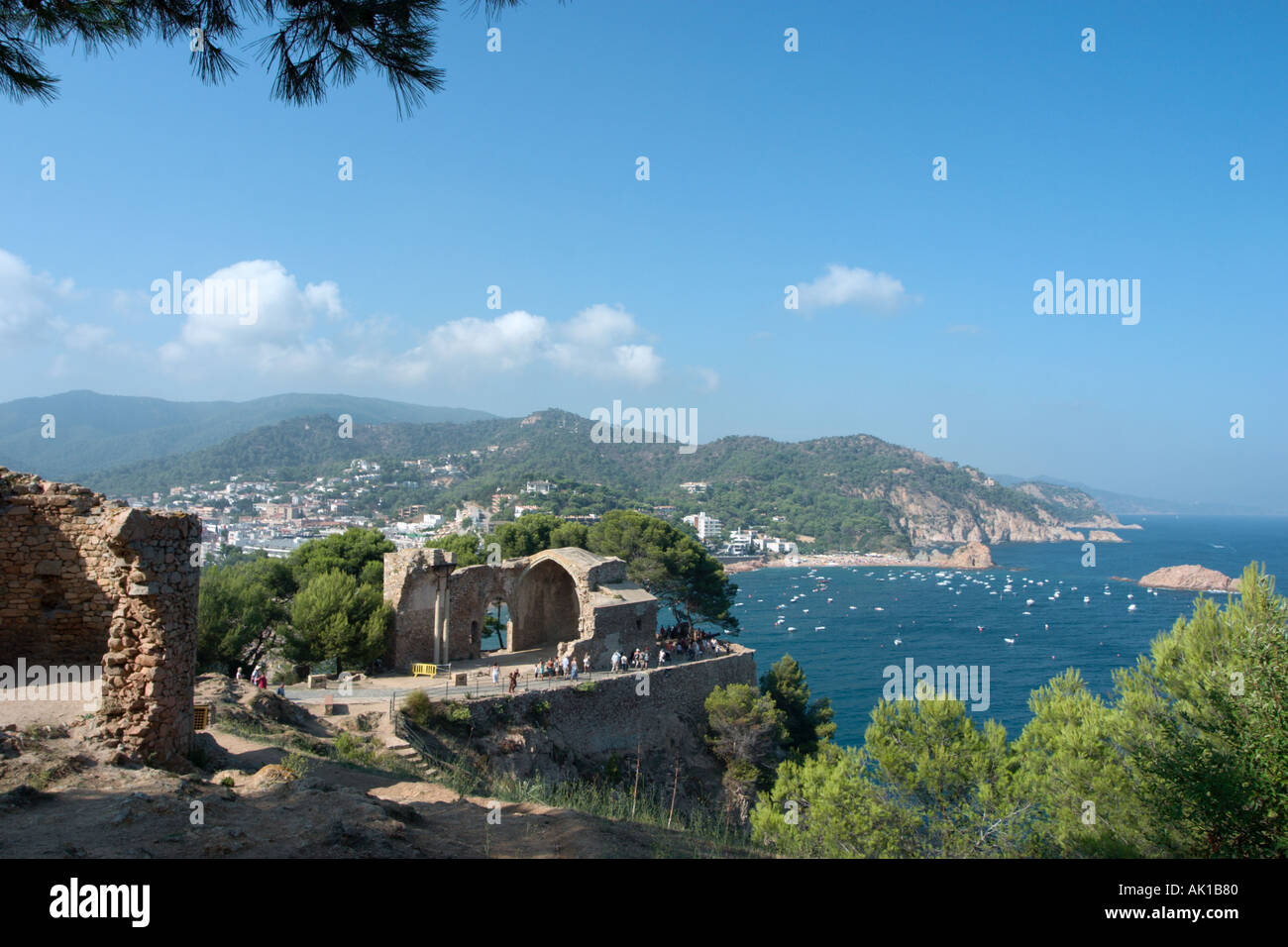 View from the Castle, Tossa de Mar, Costa Brava, Catalunya, Spain Stock Photo