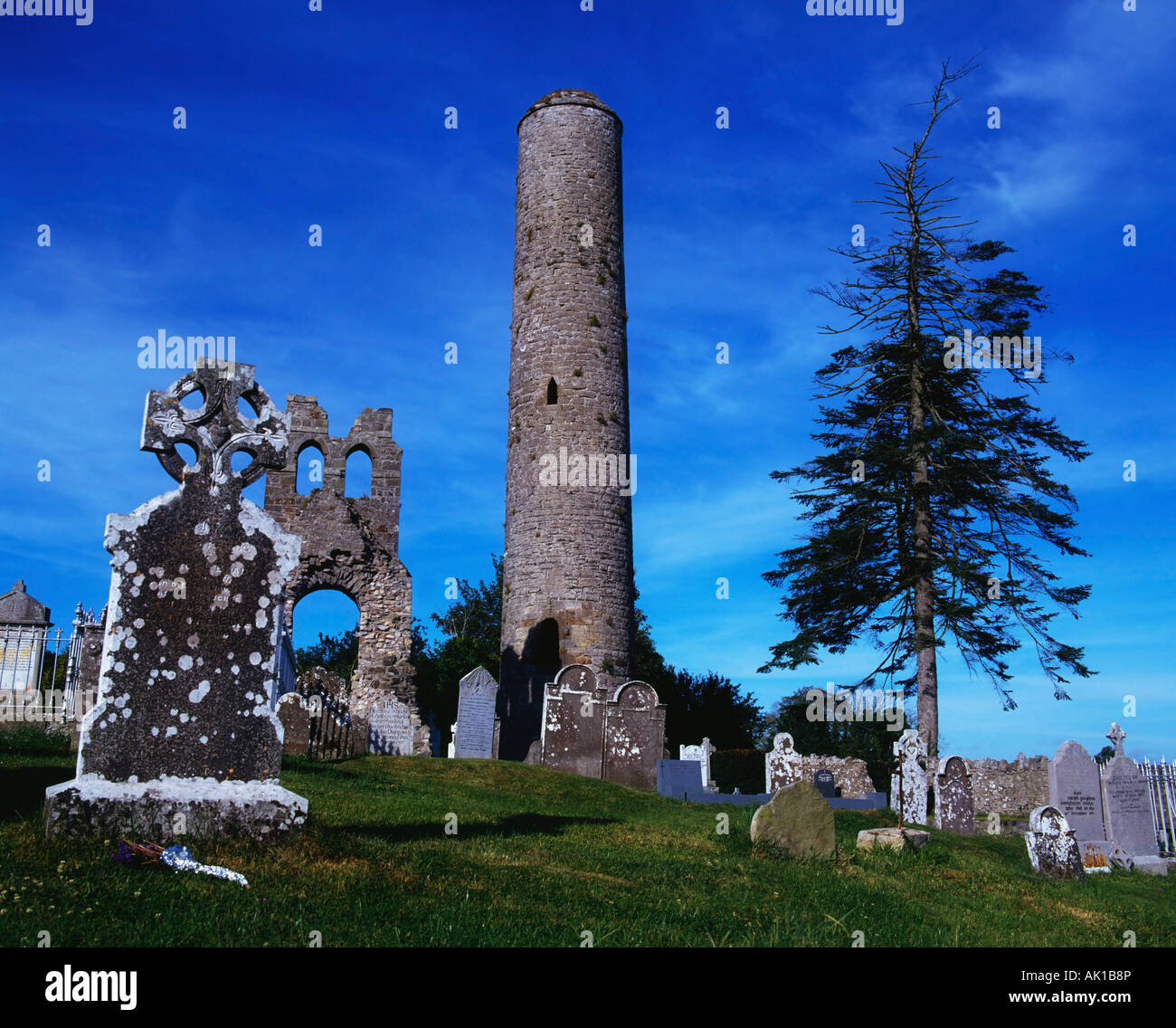 Donaghmore Round Tower, Navan, Co Meath, Ireland Stock Photo