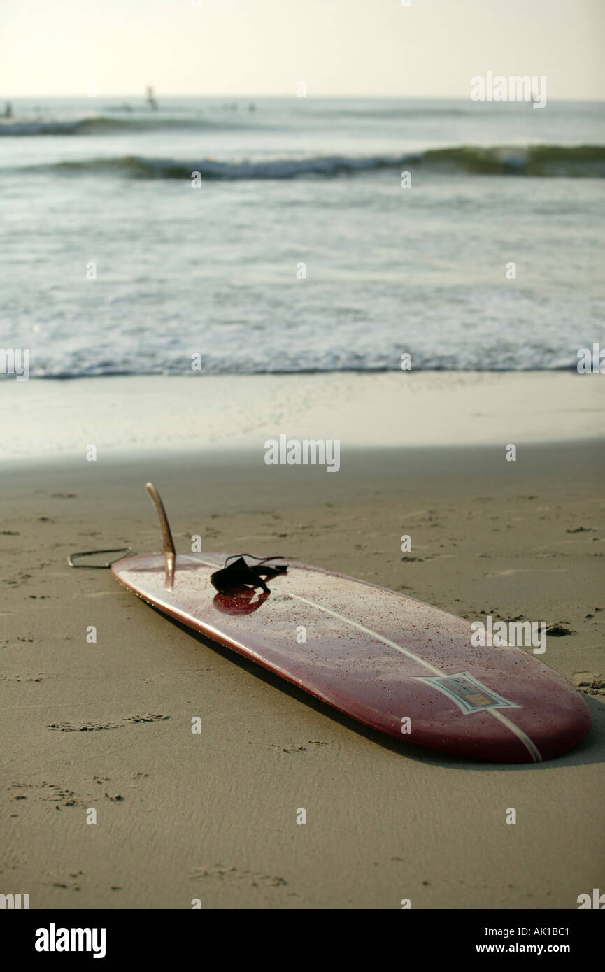 Surfboard on beach at Virginia Beach VA Stock Photo Alamy