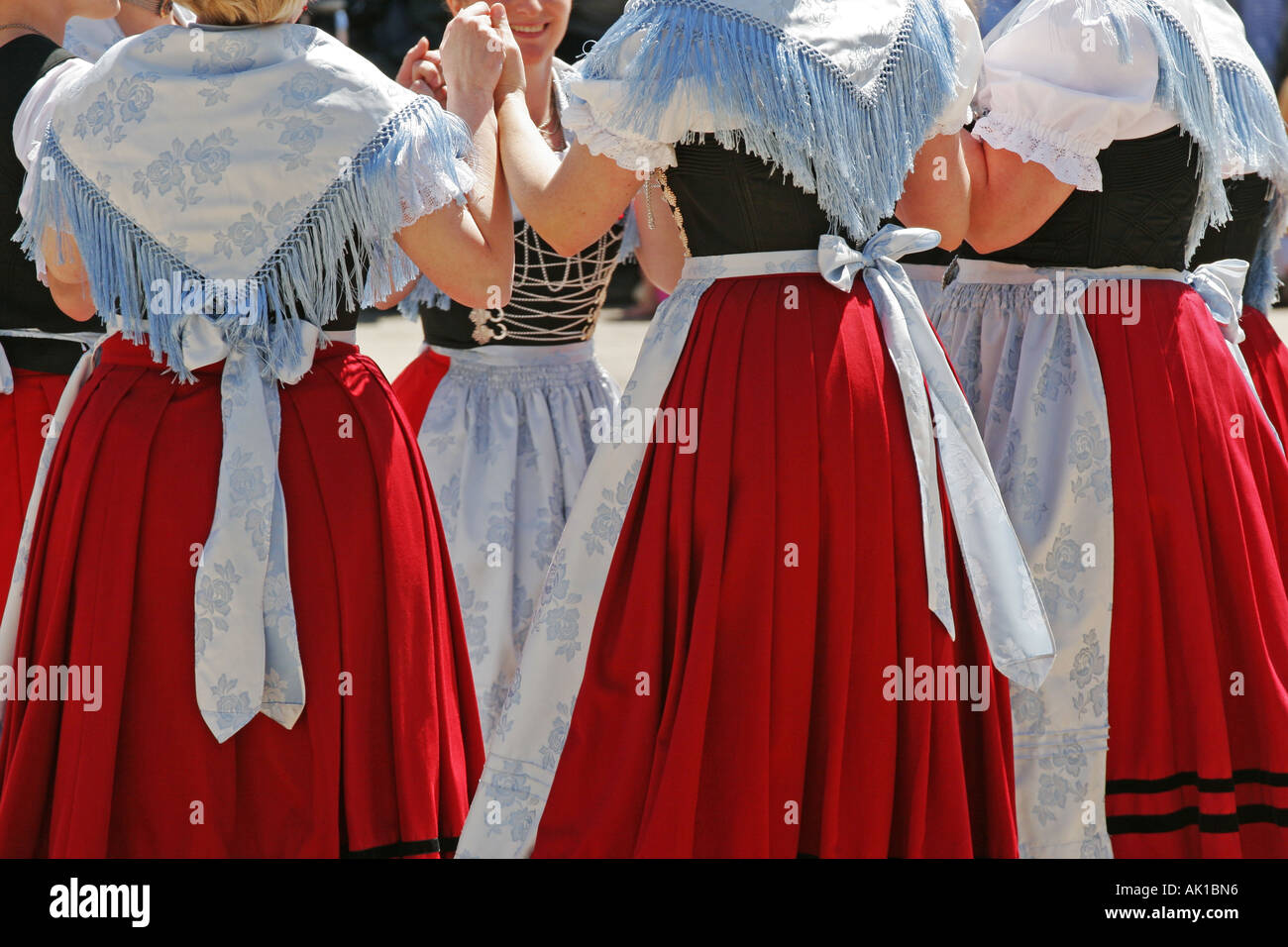 Bavarian folk dancers Stock Photo