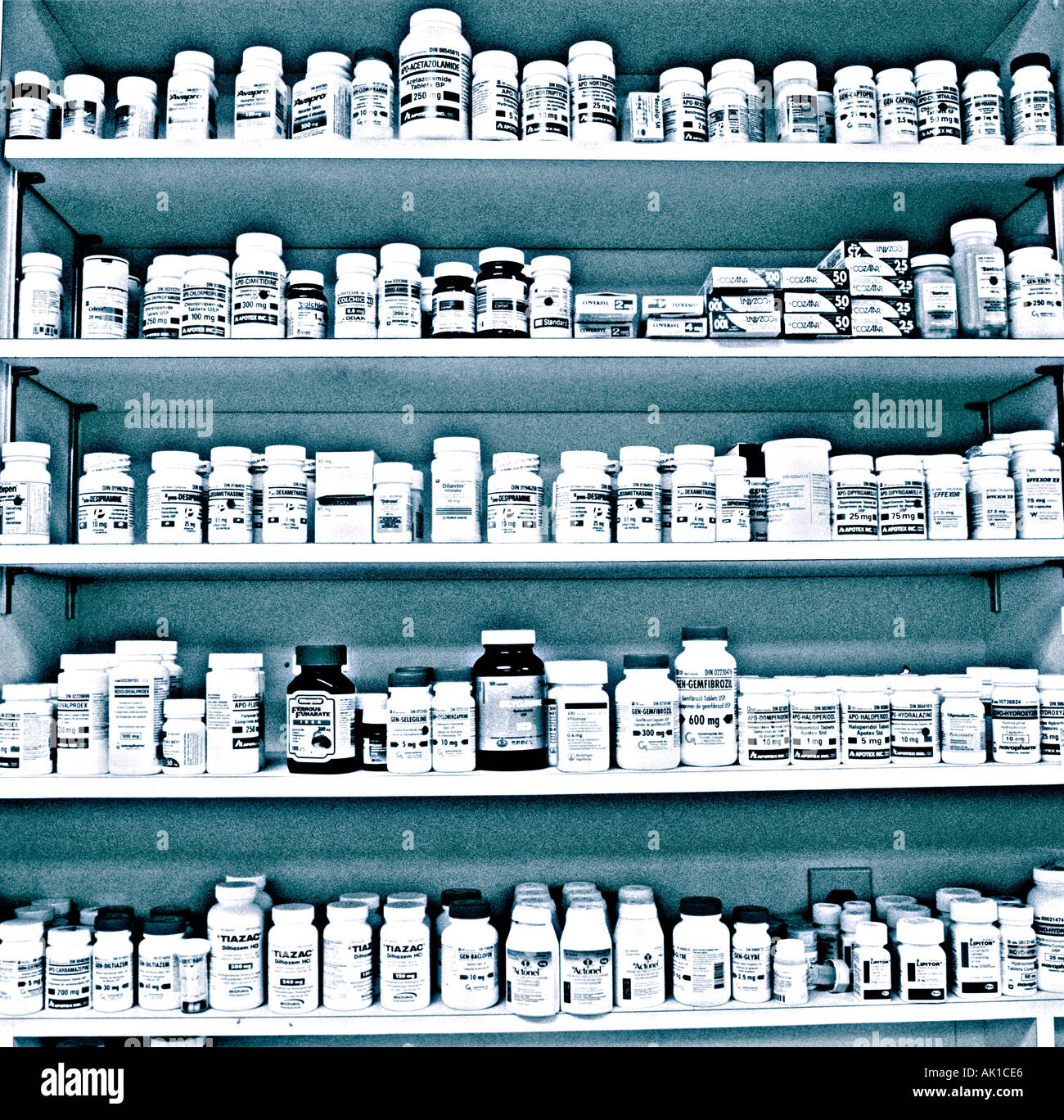 Pharmacy Shelf of Drugs Stock Photo Alamy