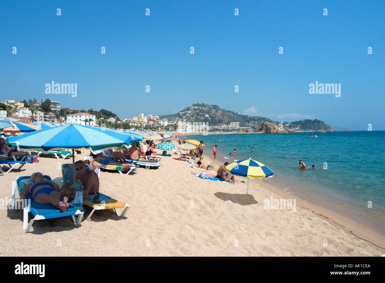 Main beach in Blanes, Costa Brava, Spain Stock Photo Alamy