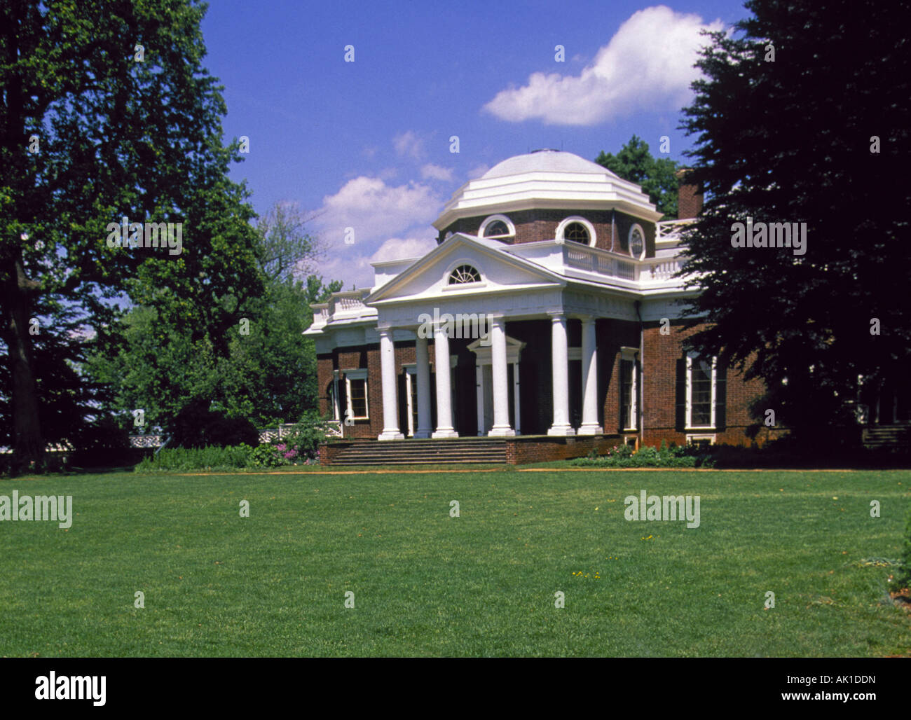 The main house at Monticello home of Thomas Jefferson third president of the United States Stock Photo