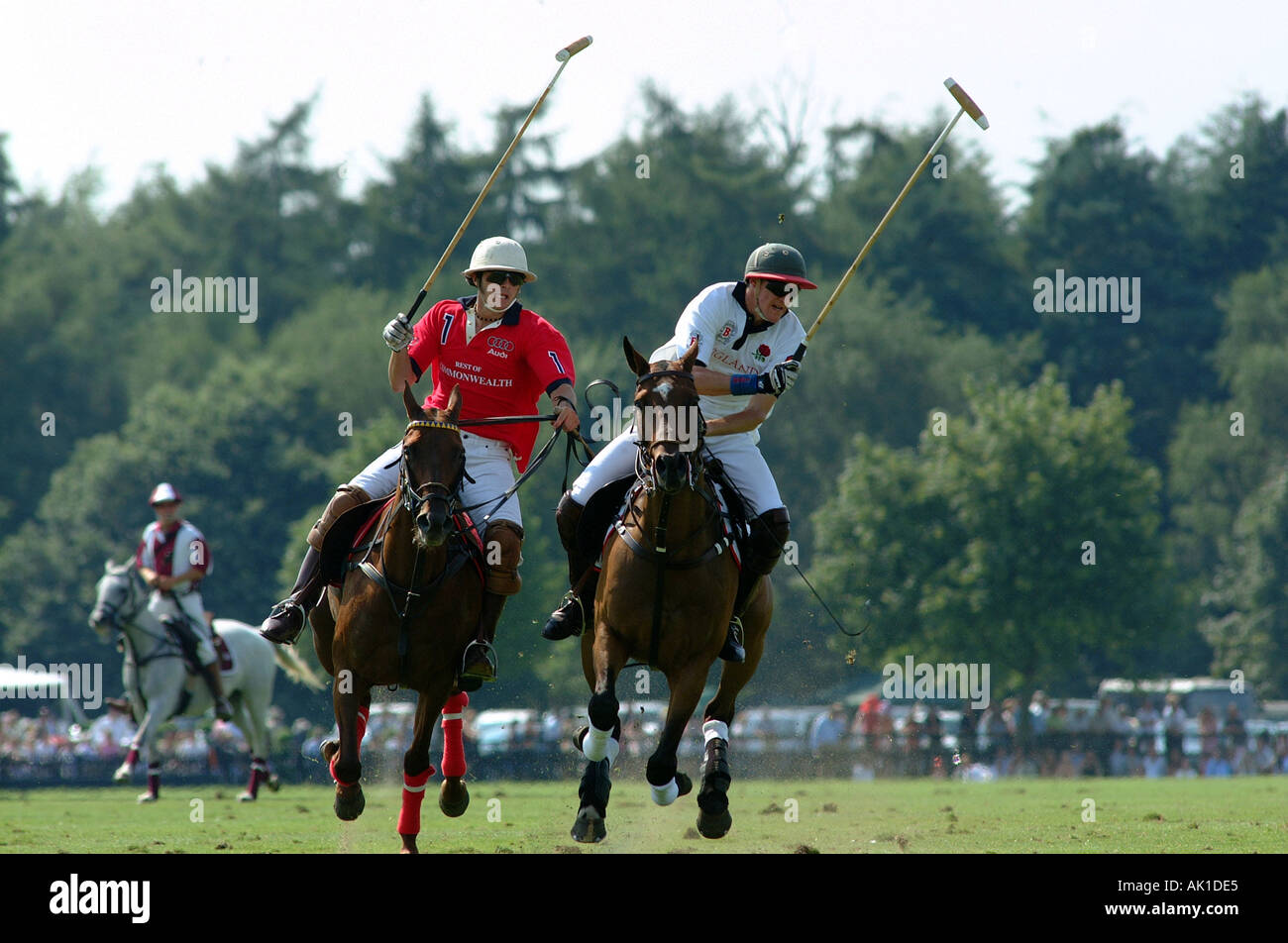 RED NO 1 FRED MANNIX AND WHITE NO 3 LUKE TOMLINSON PLAYING AT CARTIER INTERNATIONAL DAY,GUARDS POLO CLUB Stock Photo