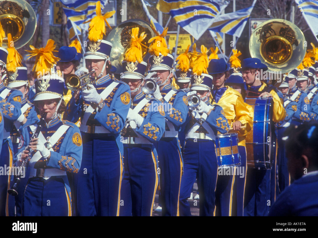 high school marching band in Florida parade USA Stock Photo - Alamy