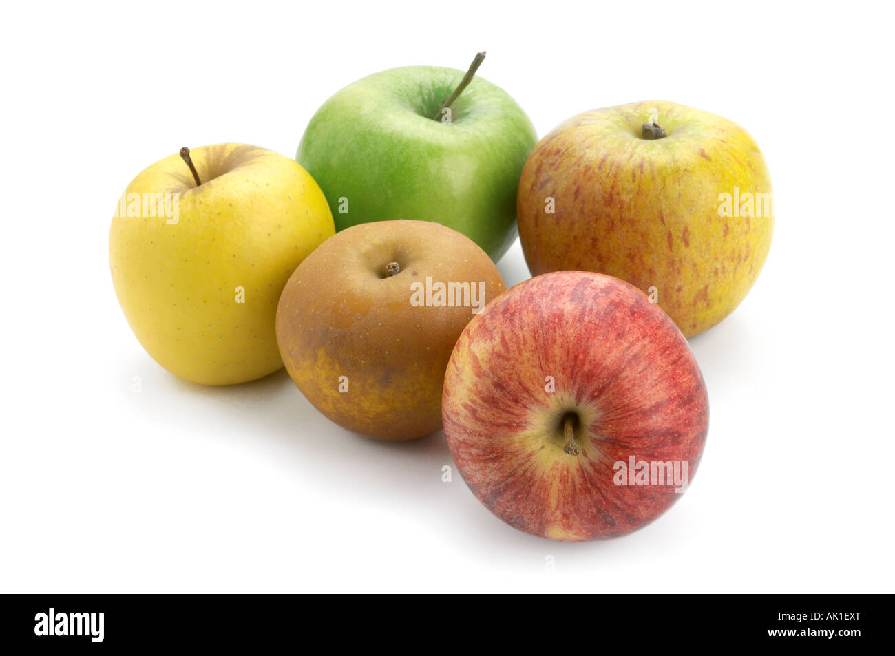 Collection of apples Granny Smith Royal Gala Golden Delicious Cox s