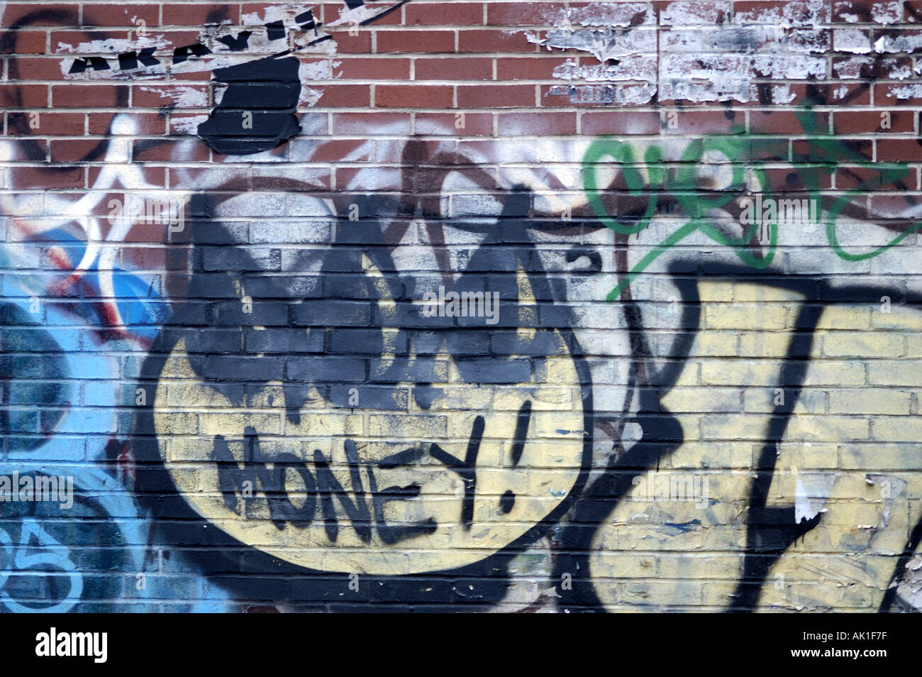 Money exclamation graffiti mural exterior ghetto horizontal Stock Photo -  Alamy