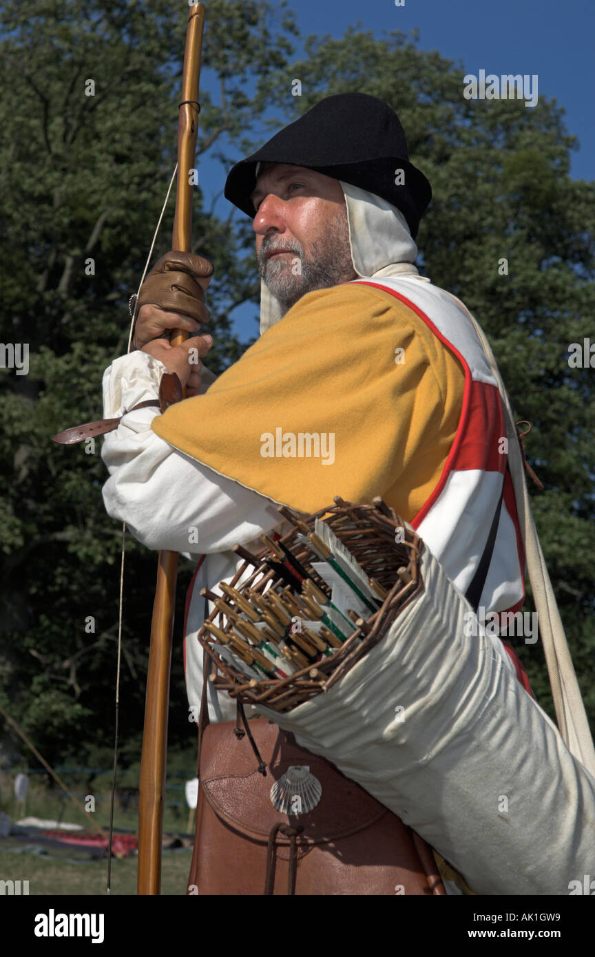 Medieval longbow archer Joust Festival at Berkeley Castle Stroud Gloucestershire near Bristol Stock Photo