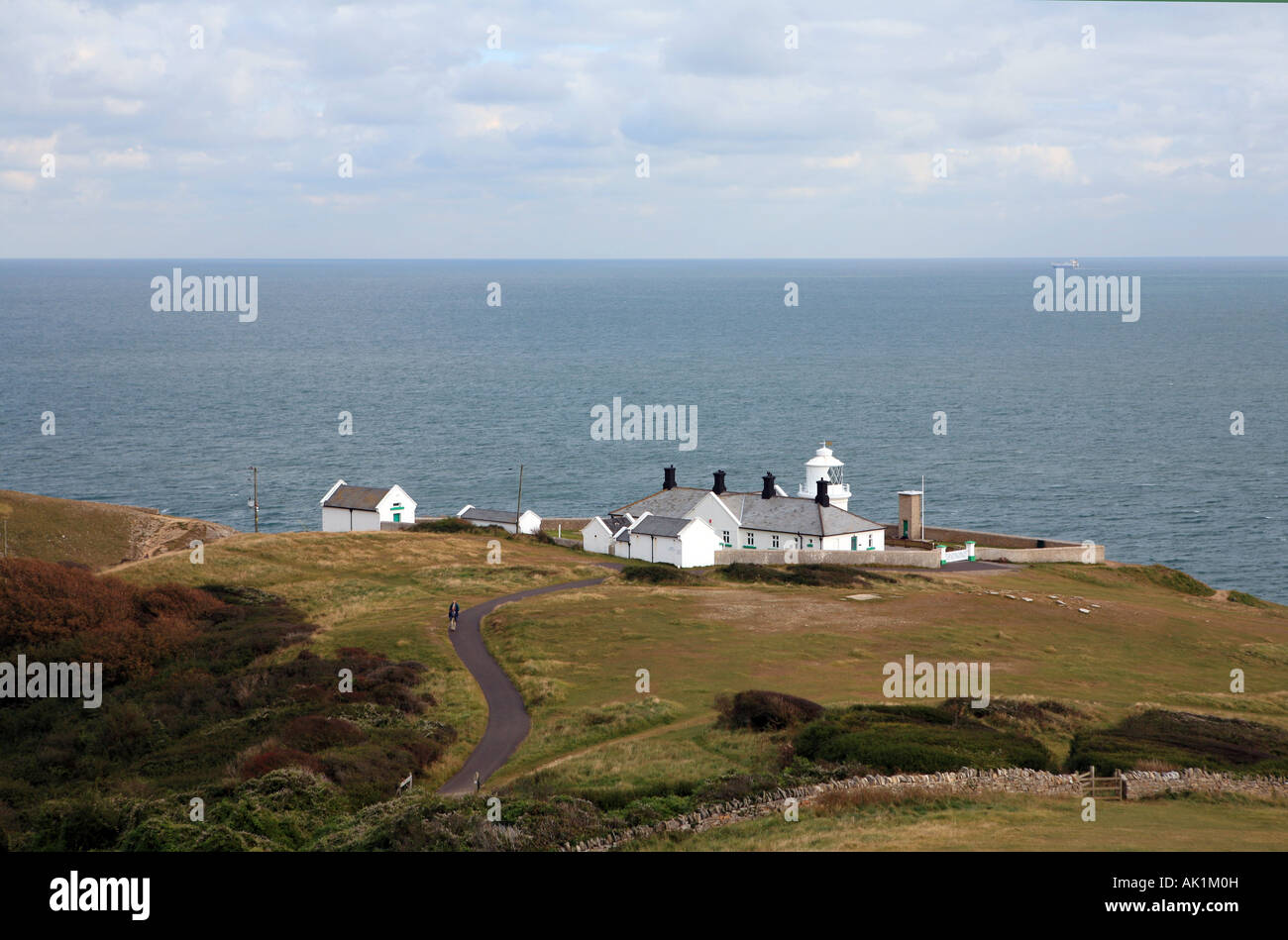 A view of the lighthouse at Anvil Point Dorset England from the coast ...