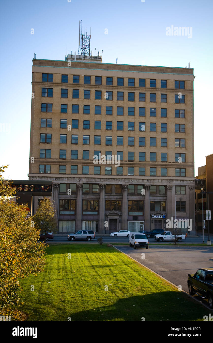 building architecture downtown Gary Indiana Stock Photo Alamy