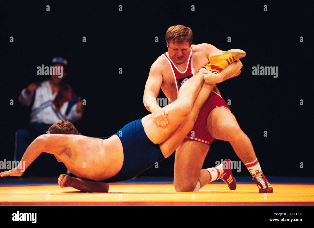 Sport, Wrestling contest, Stock Photo