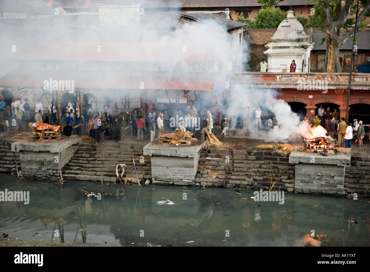 Funeral pyres, kathmandu Stock Photo Alamy
