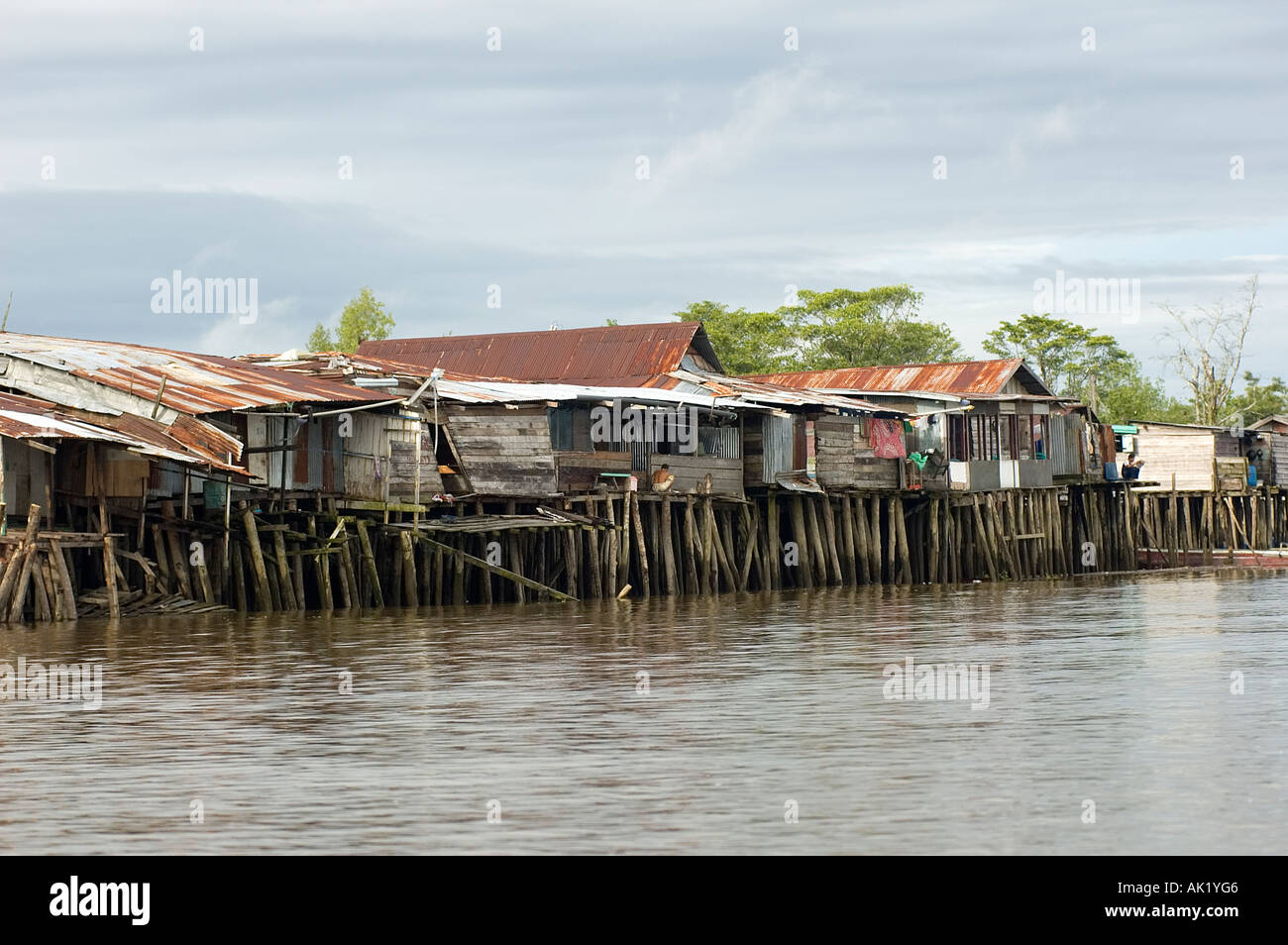 Agats town, enterance port to Irian Jaya, Indonesia. Stock Photo
