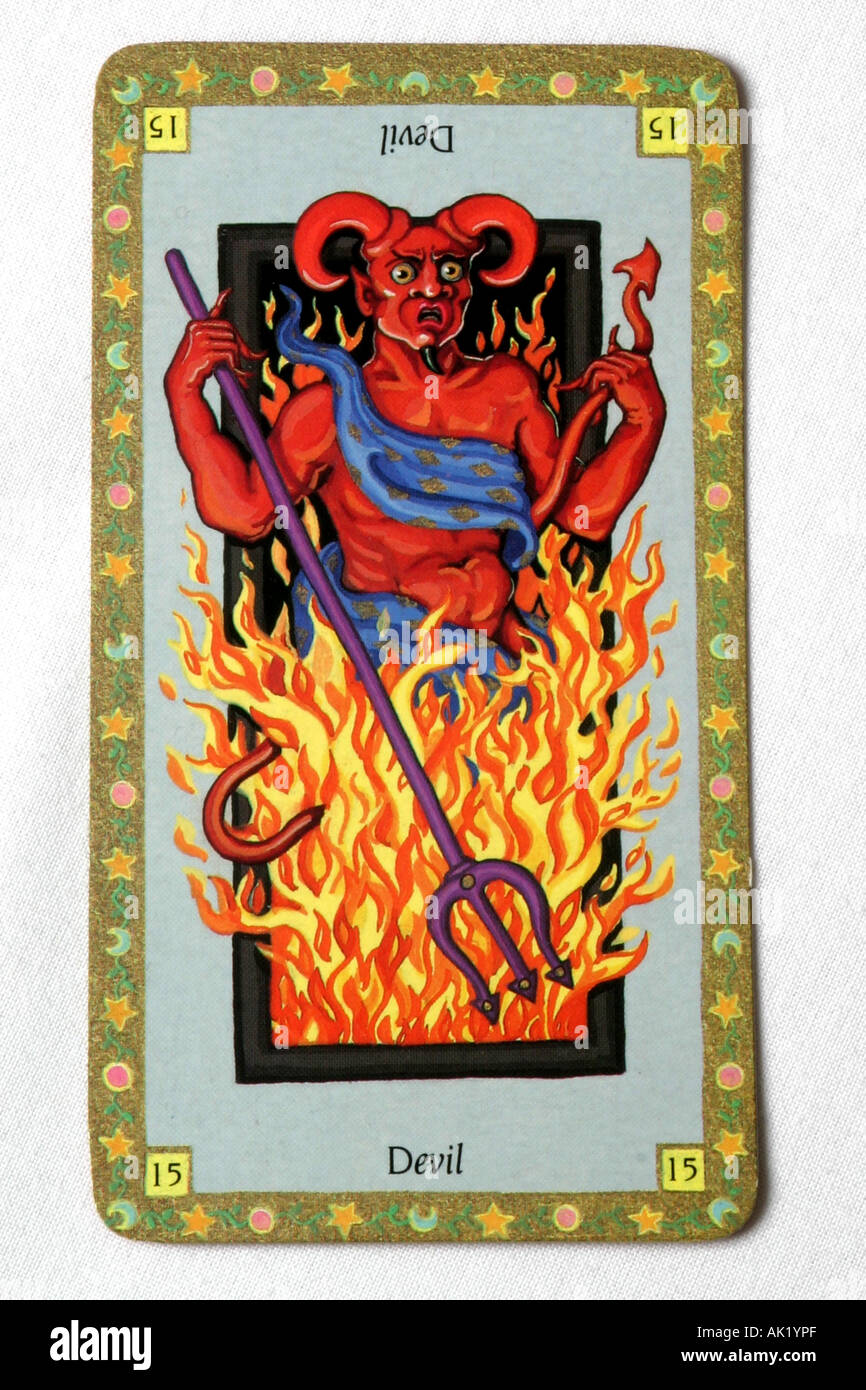 The Devil tarot card. Stock Photo