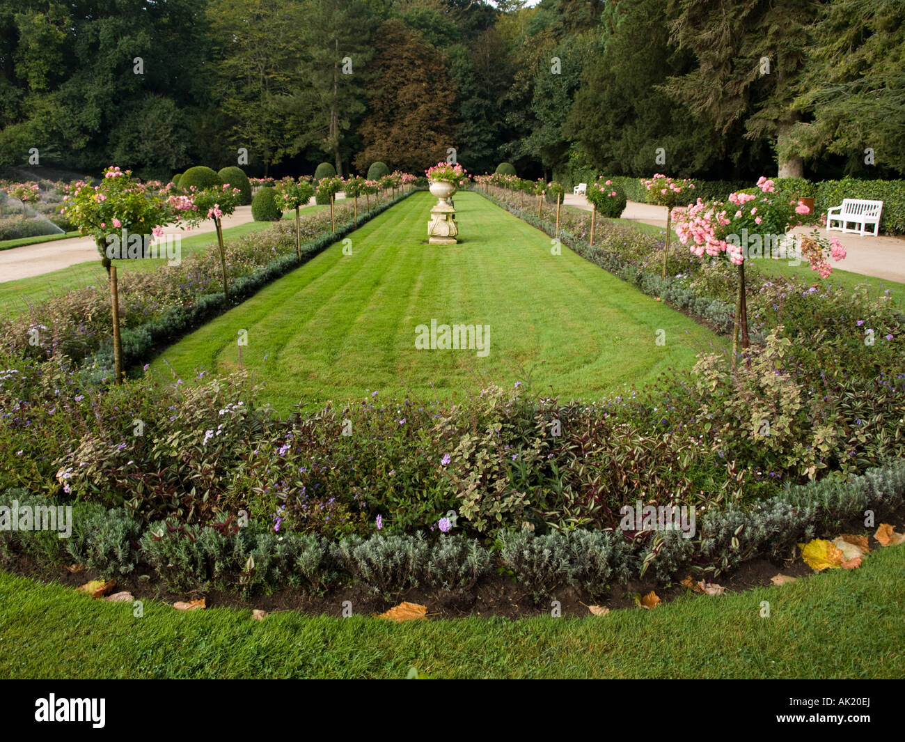 Formal garden at Chateau Chenonceau, Loire-et-Cher Stock Photo