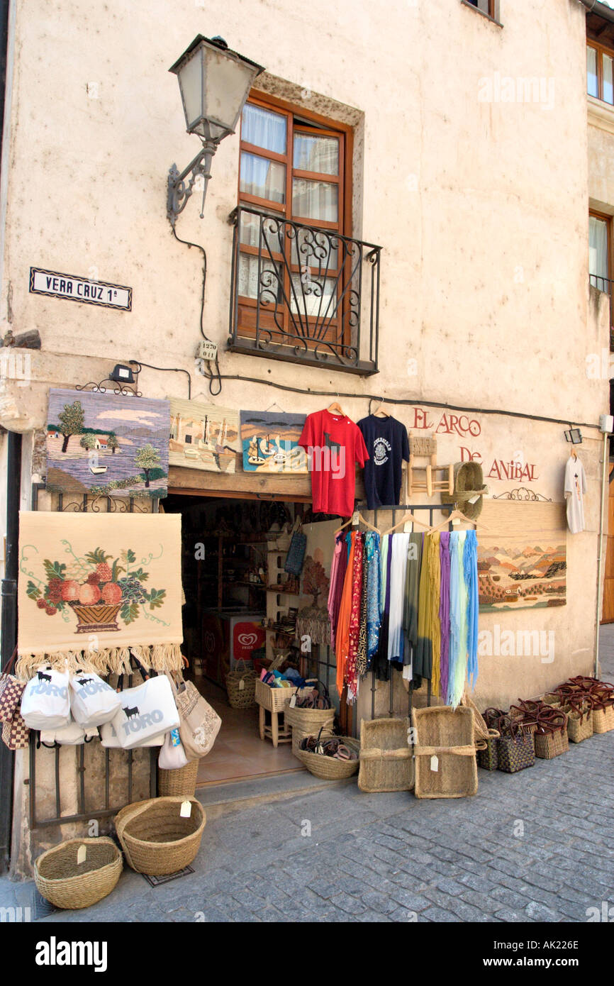 Local craft shop in the Old City, Salamanca, Castilla y Leon, Spain Stock Photo