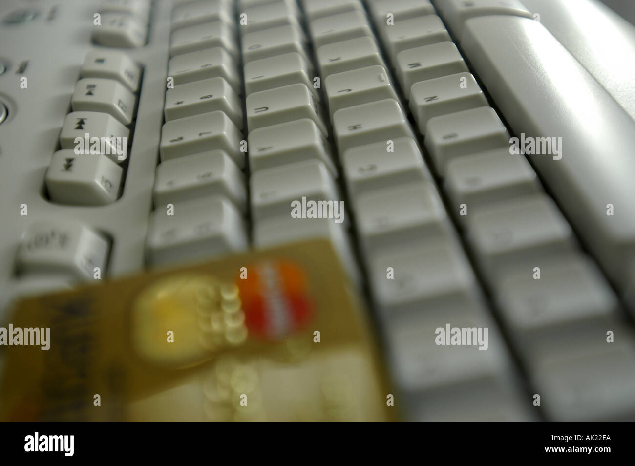 Mastercard credit card on keyboard horizontal Stock Photo Alamy