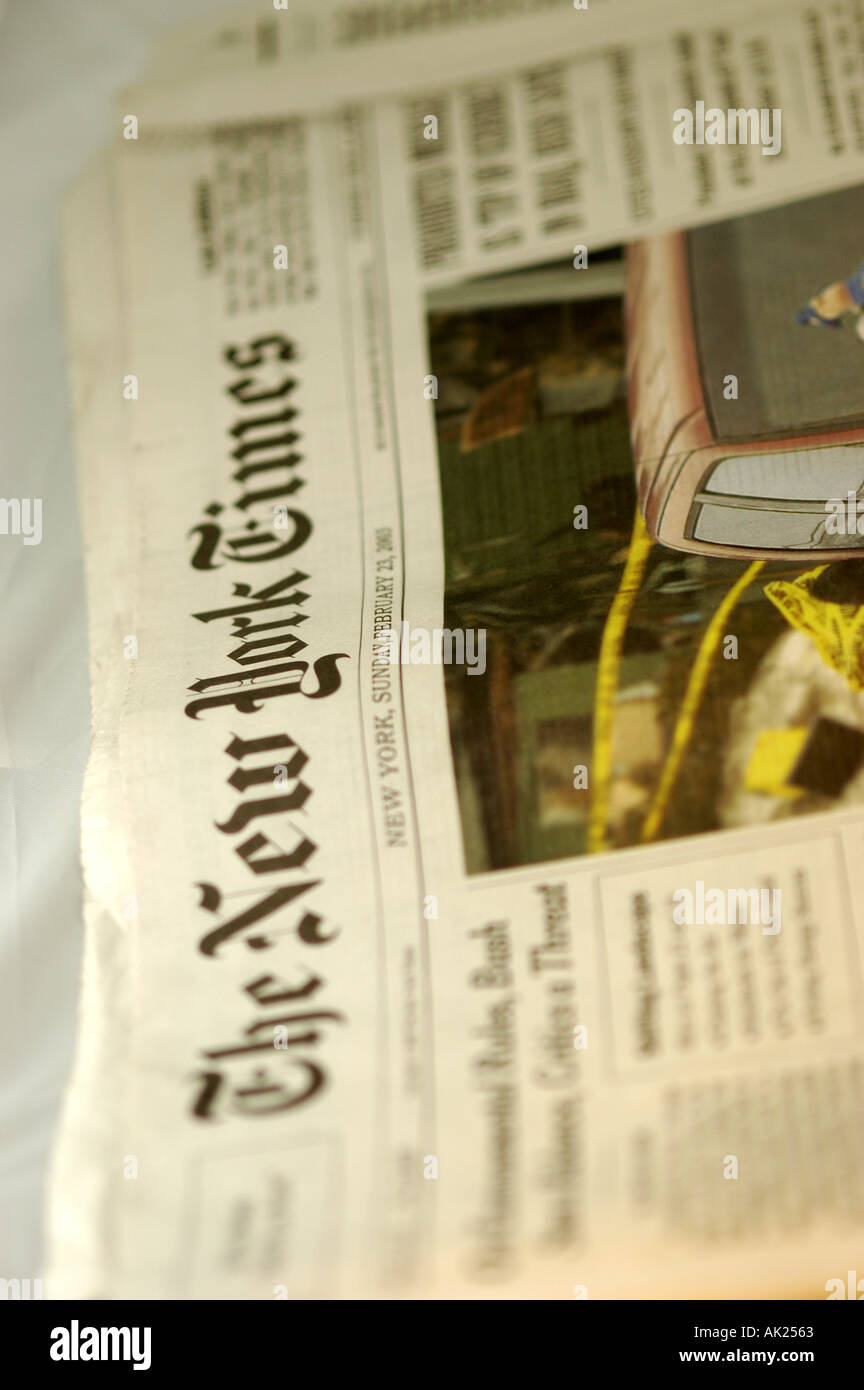 The New York Times Newspaper vertical Stock Photo Alamy