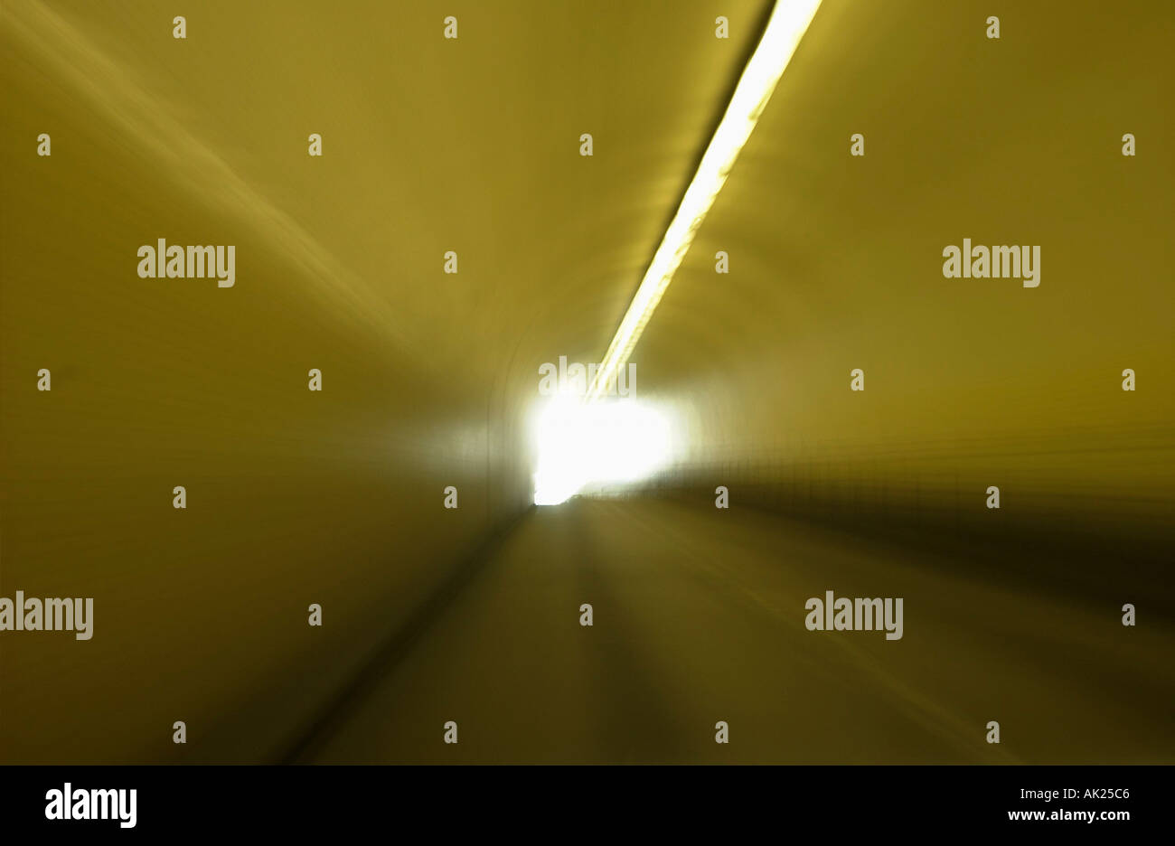 White light at the end of the tunnel stock photo alamy