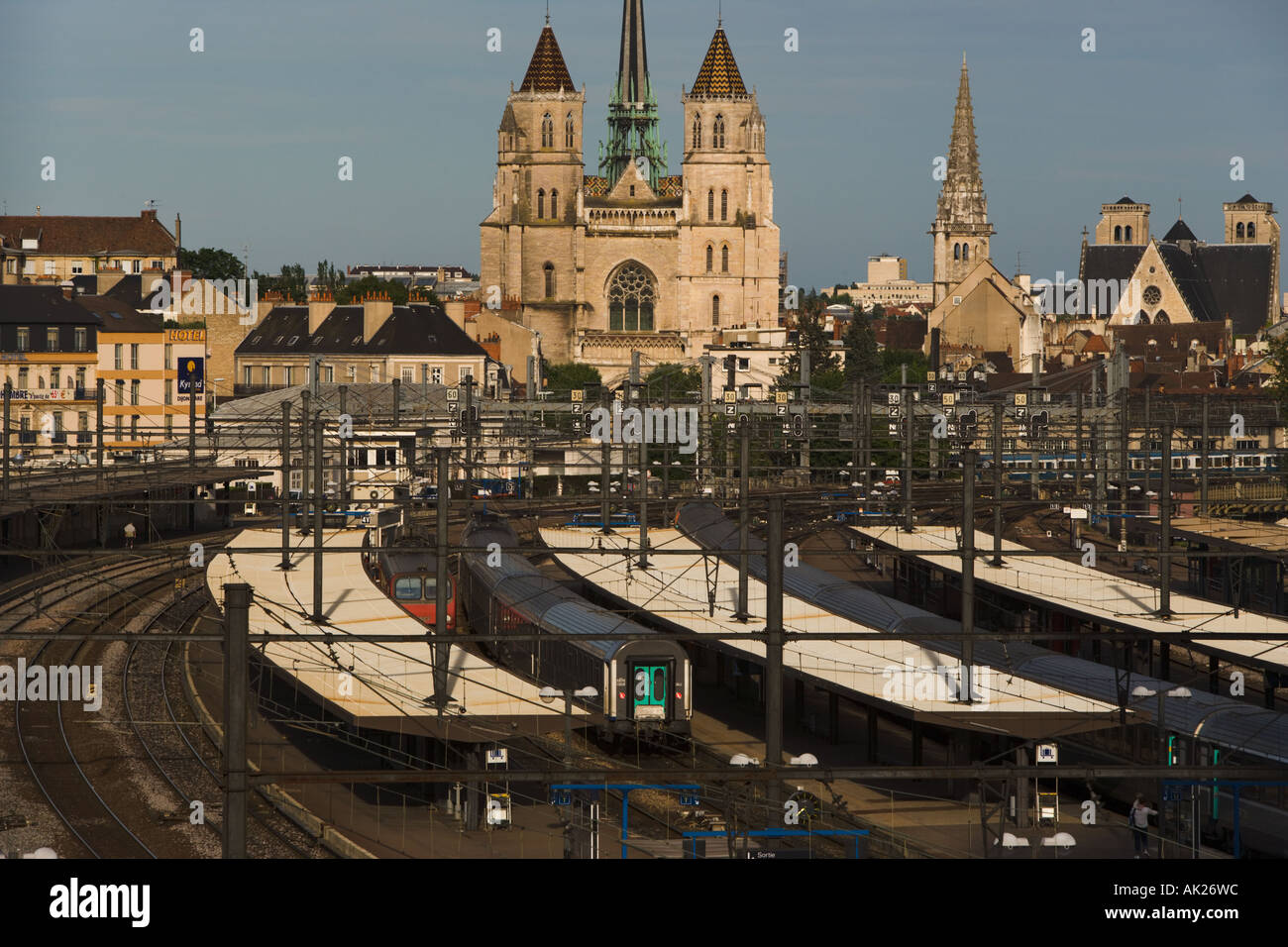 Train station St Benigne Cathedral Dijon Cote d Or Burgundy France Stock Photo Alamy