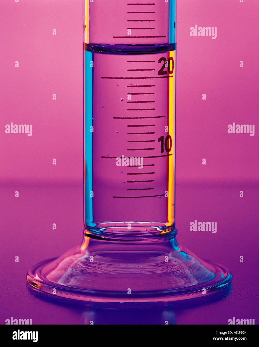 Still life. Laboratory equipment. Glass measuring flask Stock Photo - Alamy