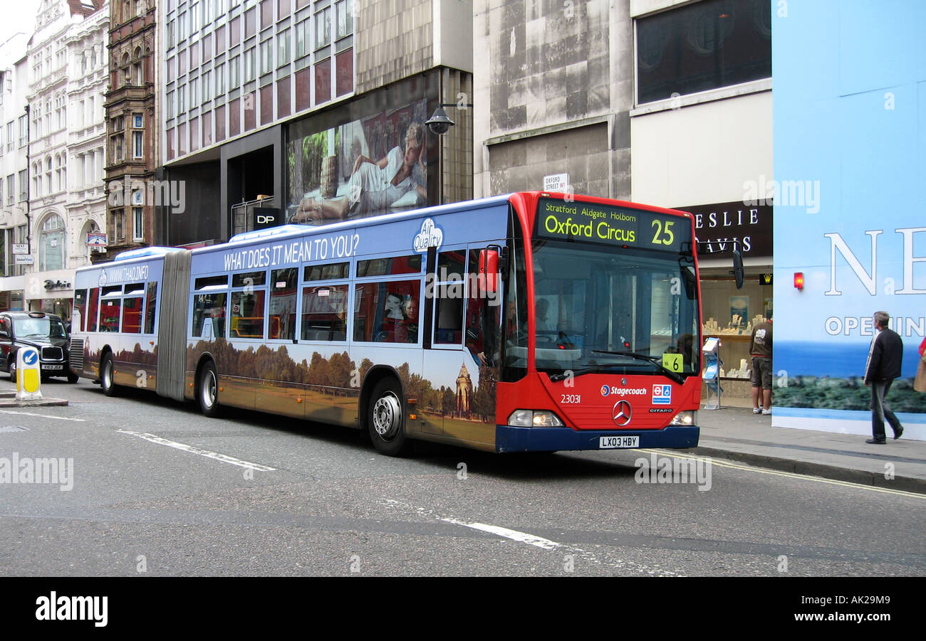 London Bendy Bus in Oxford Street - 1 Stock Photo