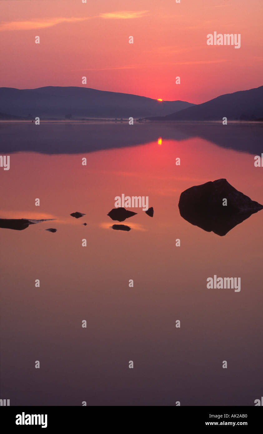 Sunrise St Marys Loch in the Scottish Borders Scotland UK Stock Photo