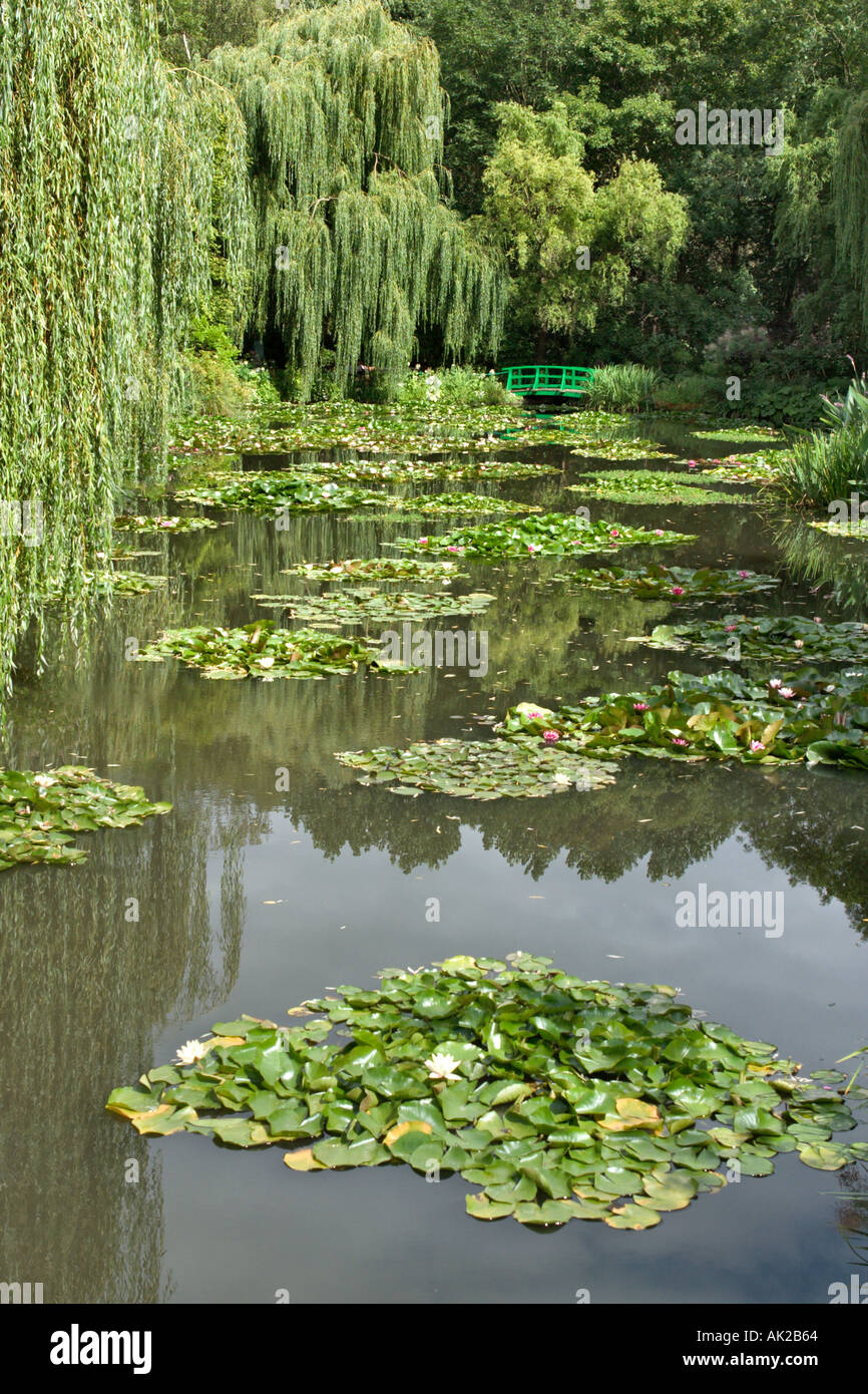 Water Lily Pond at Monet's House and Gardens, Giverny, Normandy, France Stock Photo