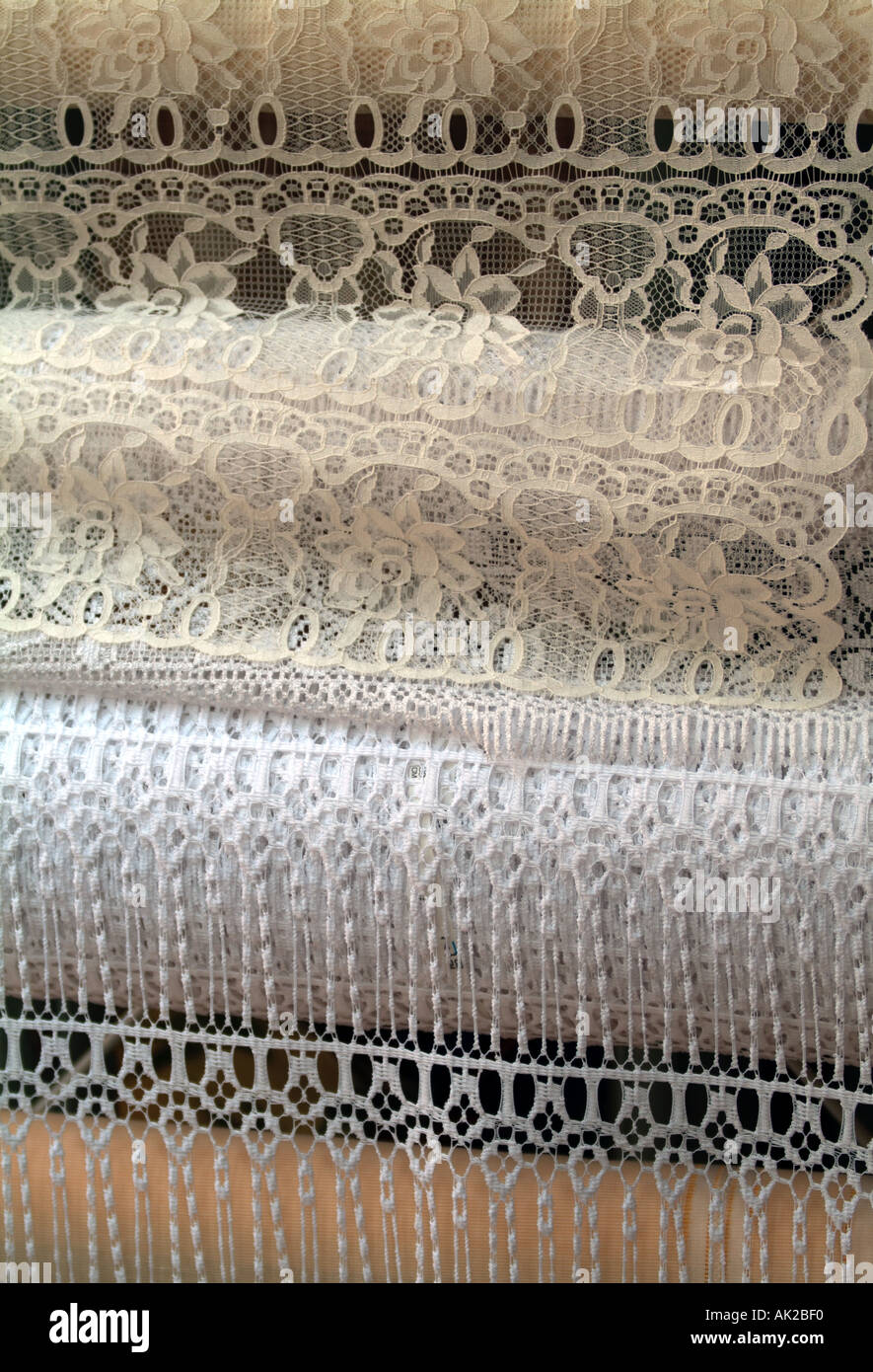 Victorian lace samples ,Nottingham, England Stock Photo