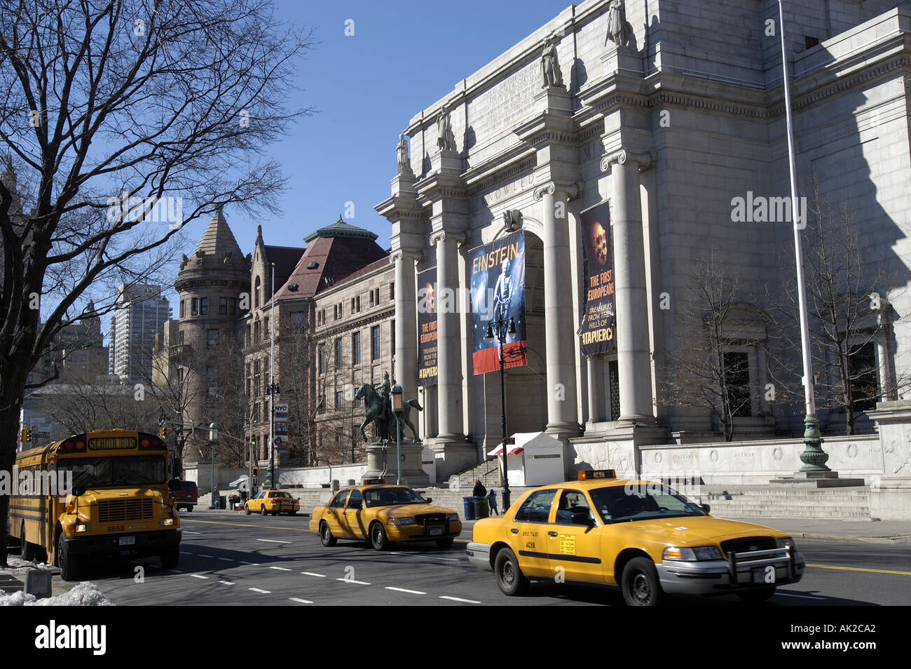 NY Natural History Museum Manhattan Building Façade horizontal Stock