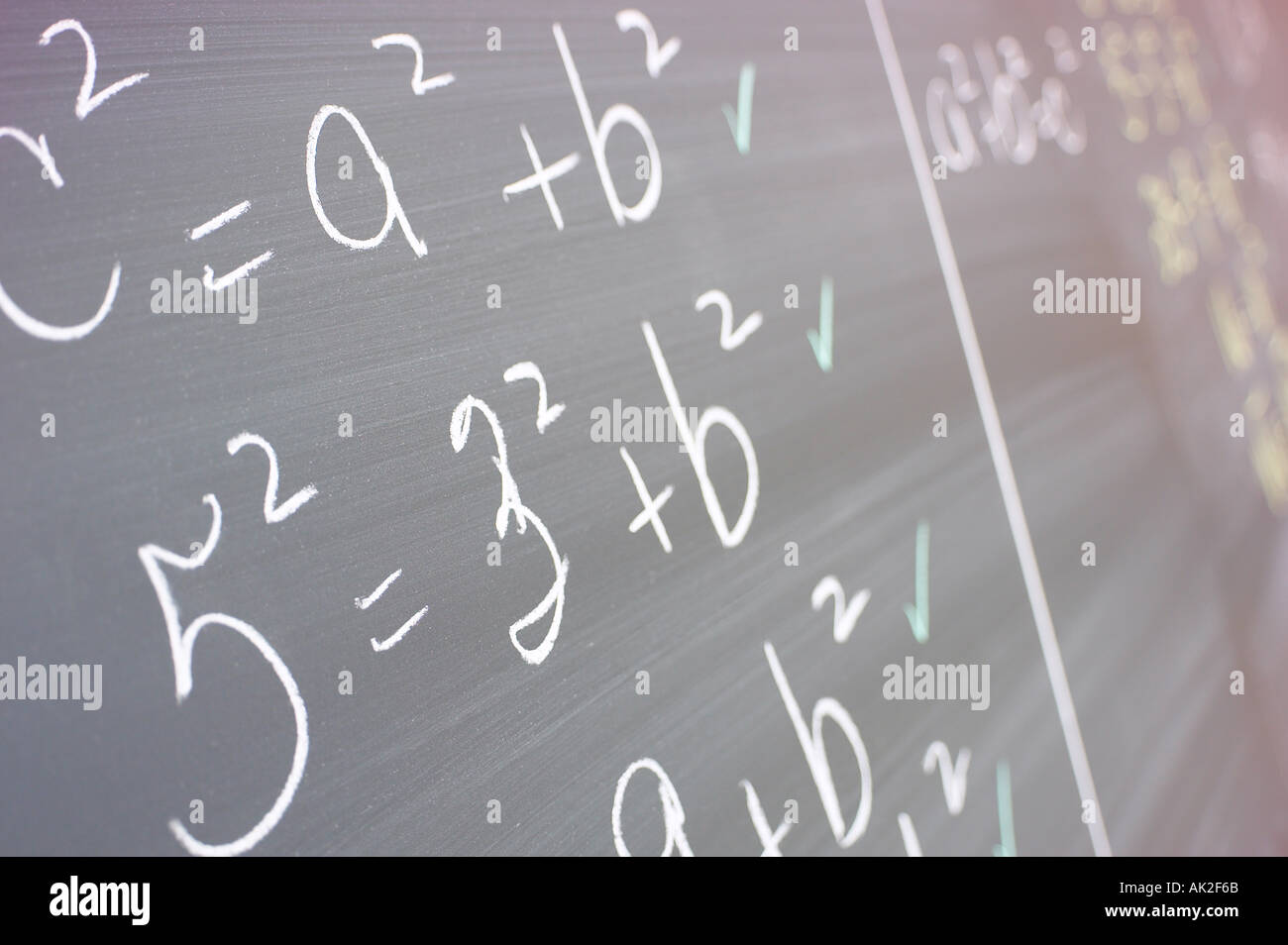 Algebra equation on blackboard 1 Stock Photo