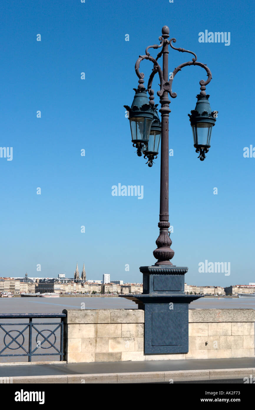 View from the Pont de Pierre, River Garonne, Old Town, Bordeaux, Aquitaine, France Stock Photo