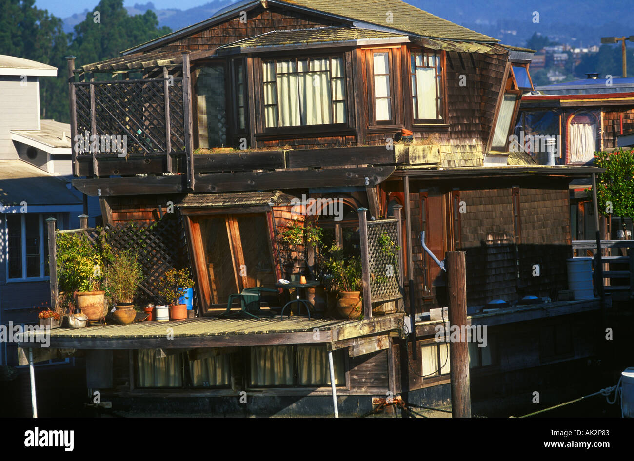Sausalito floating houses san francisco hires stock photography and